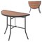 35.5" Folding Semi-Circle Table with Metal Legs and Wood Grain SPC Surface Ideal for Indoor or Outdoor Use